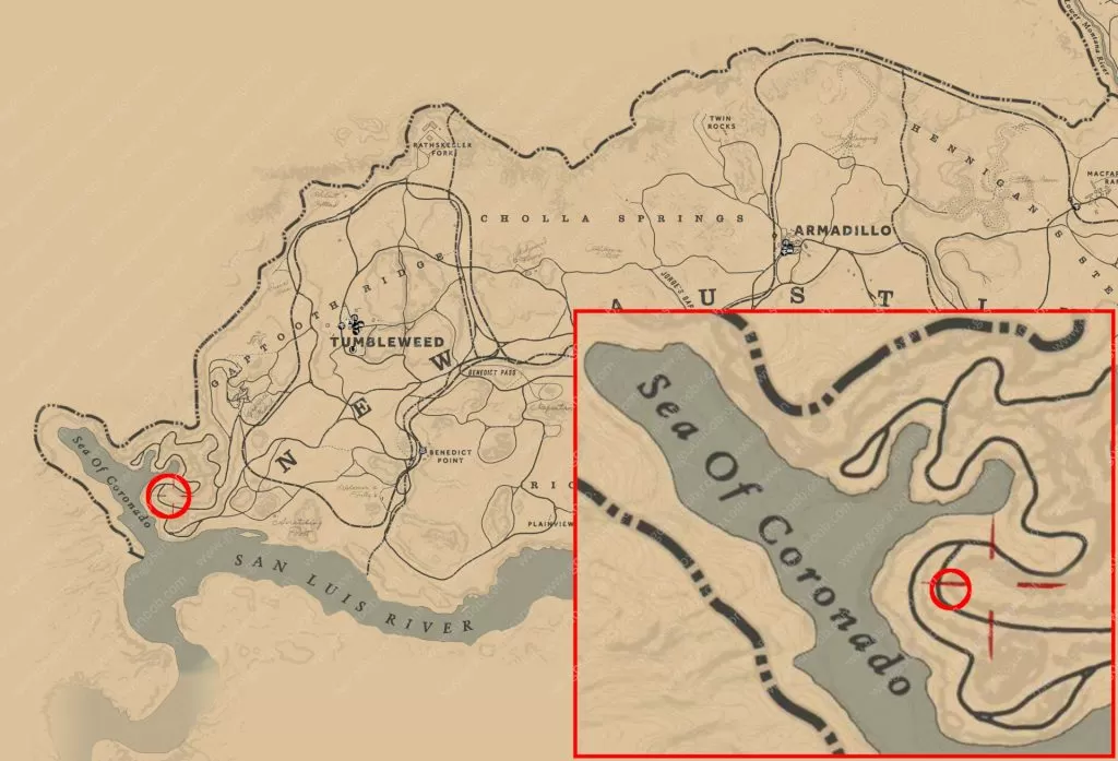 rdr2 elemental trail treasure map location