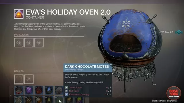 Destiny 2 Dark Chocolate Motes Dawning Season of Dawn