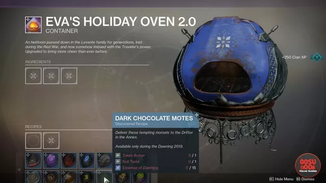 Destiny 2 Dark Chocolate Motes & Fractal Rolls Dawning Season of Dawn