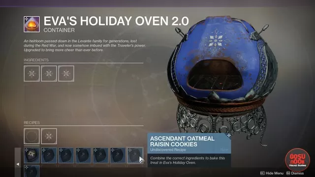 Destiny 2 Fried Sha-dough & Ascendant Oatmeal Raisin Cookie Recipes