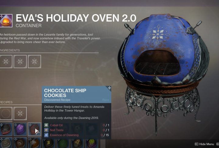 destiny 2 chocolate ship cookies hackberry tart recipes