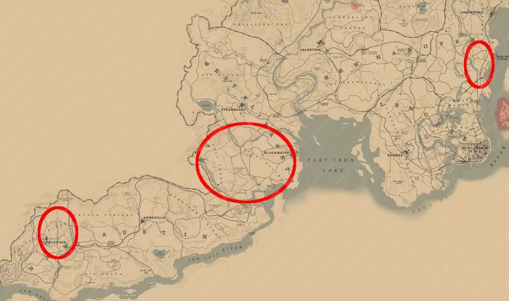 rdr2 online currant locations