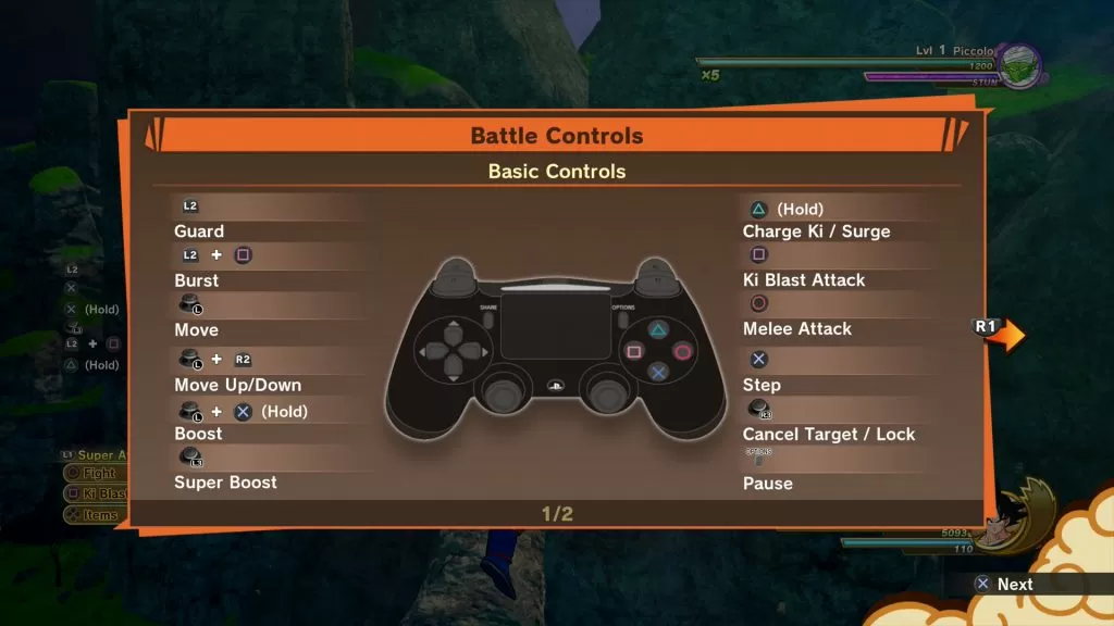 dragon ball z kakarot controls