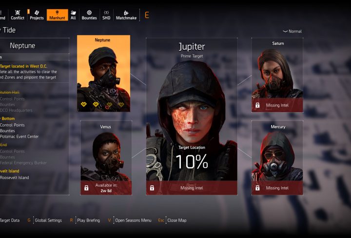 division 2 manhunt progres not tracking bug