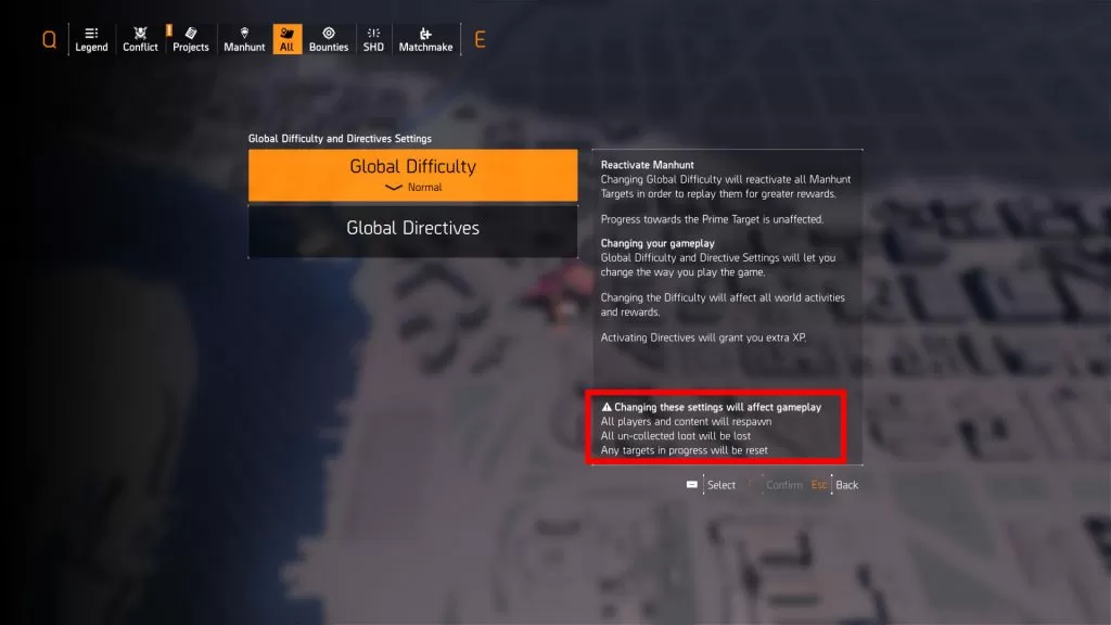 division 2 seasonal manhunt progress wiped