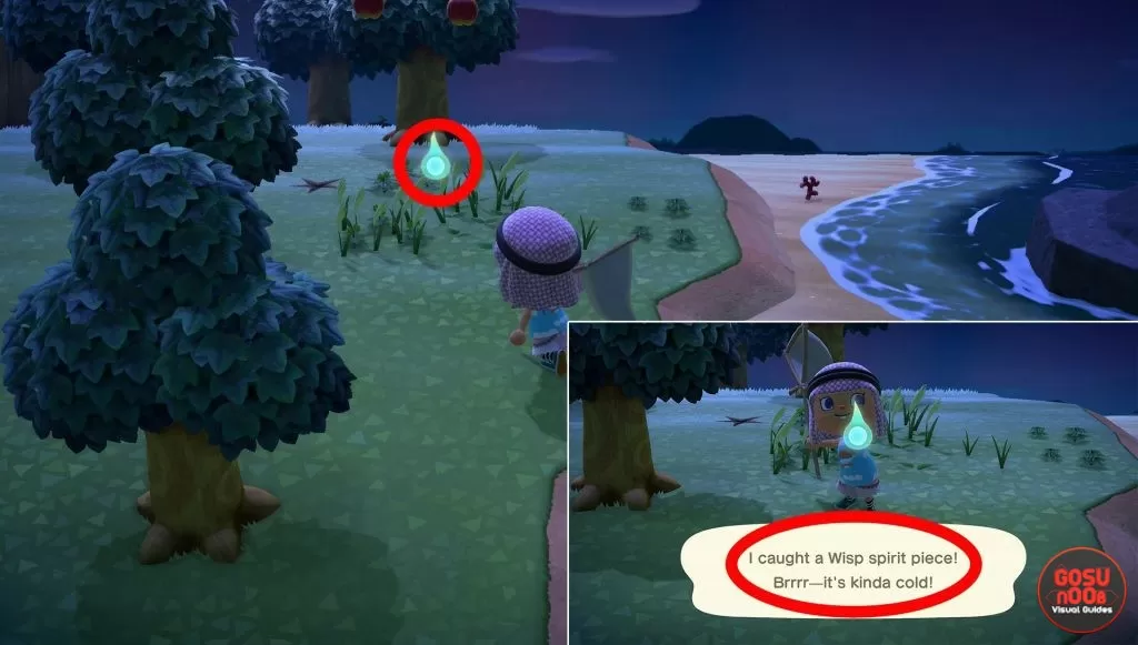 how to get wisp spirit pieces in animal crossing new horizons