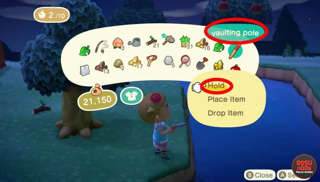 jump over river animal crossing new horizons how to use vaulting pole