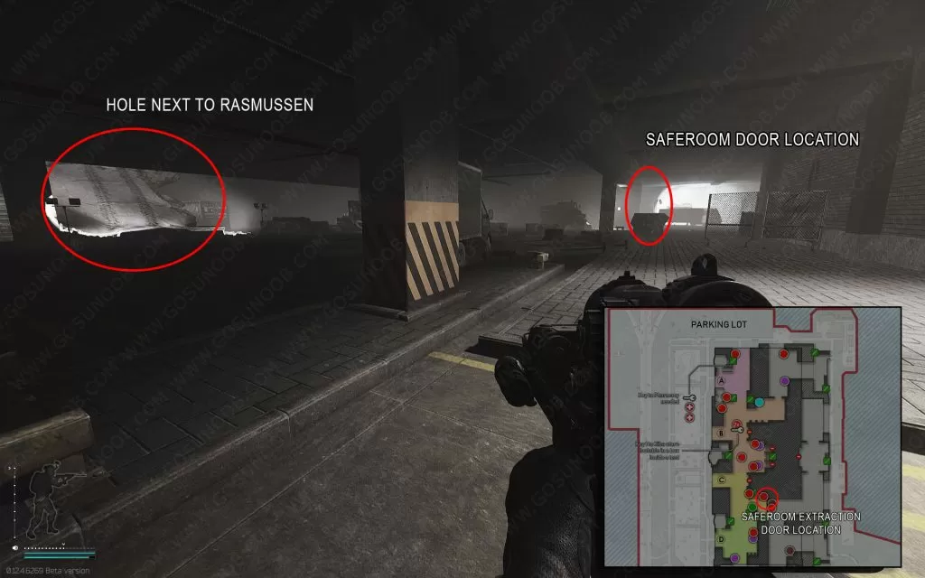 saferoom exfil door location and map