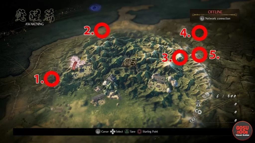 where to find hidden map item locations nioh 2 region 1 awakening