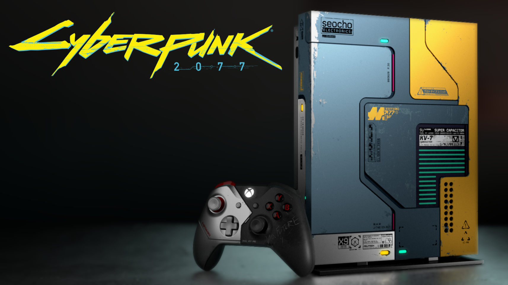 Cyberpunk 2077-inspired Xbox One X console
