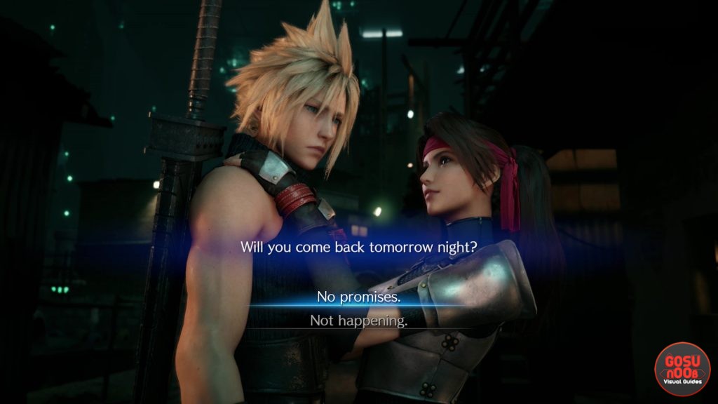 FF7 Remake No Promises or Not Happening Jessie Dialogue