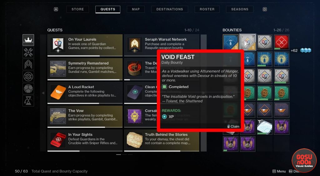 Void Feast Guardian Games Daily Bounty in Destiny 2