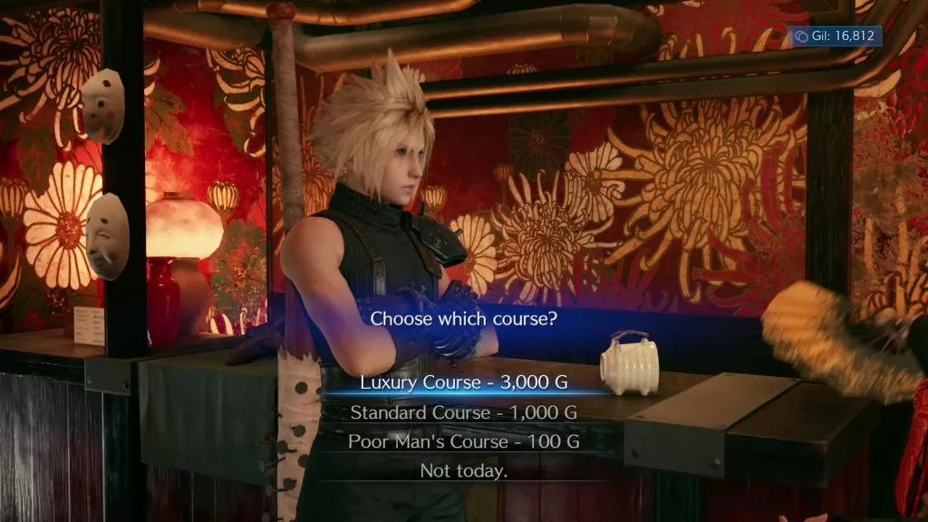 ff7 remake choose which course luxury standard poor man's