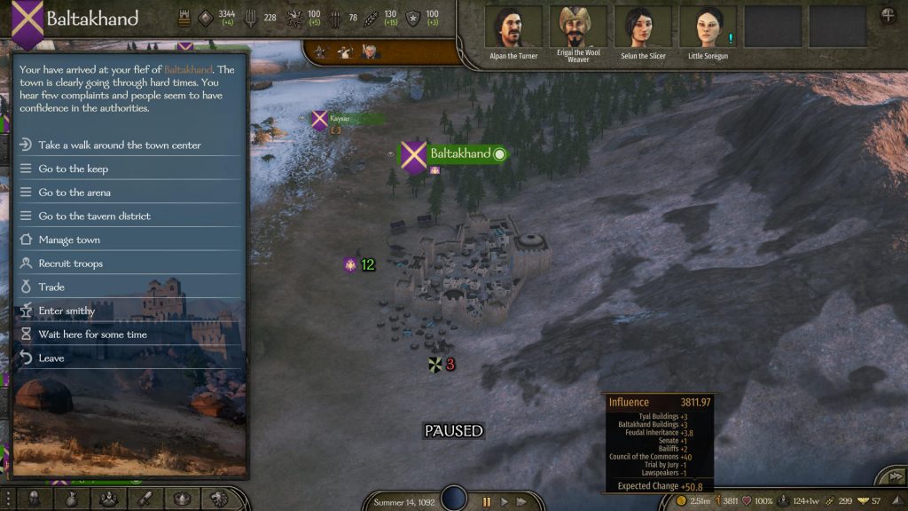 how to gain influence bannerlord