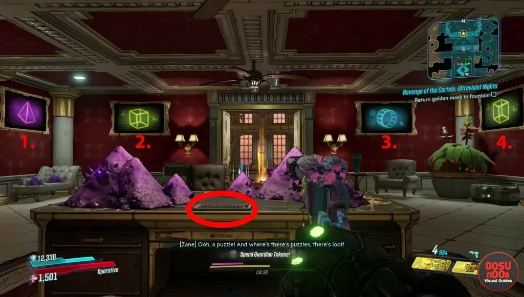 villa ultraviolet mansion puzzle solution borderlands 3