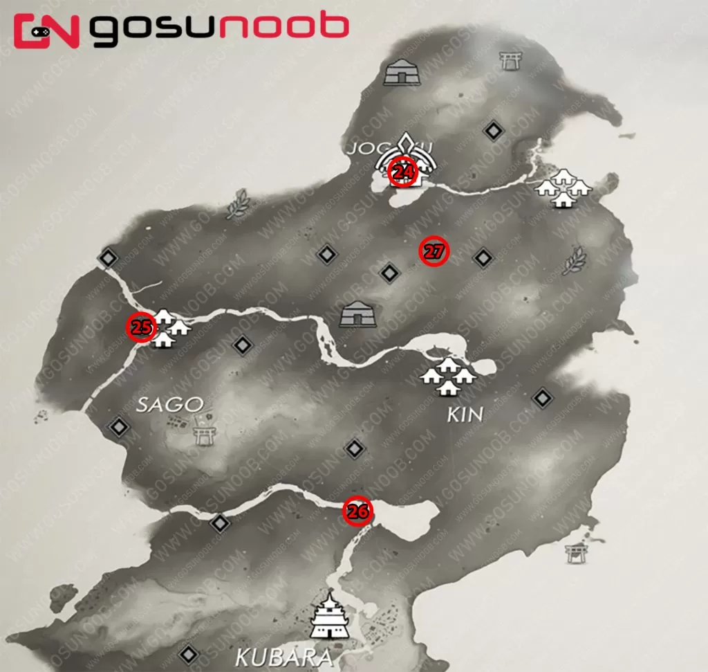 All Side Tale Locations Kamiagata Map Ghost of Tsushima