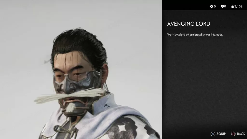 avenging lord mask ghost of tsushima