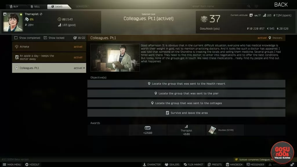 Escape from Tarkov Colleagues Health Resort Group Pier Cottages Locations