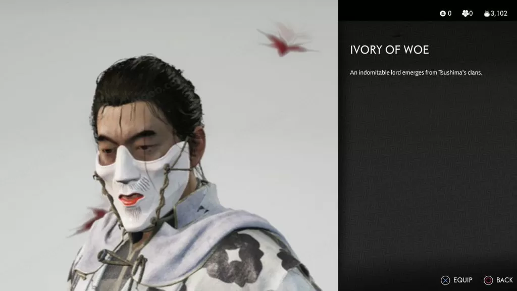 ivory of woe mask ghost of tsushima