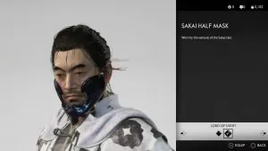 sakai half mask ghost of tsushima