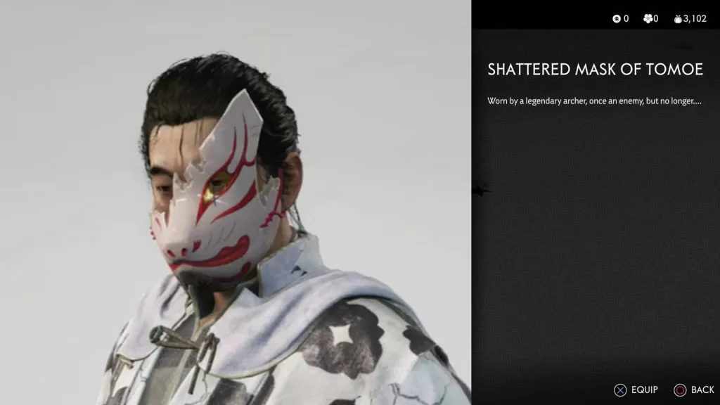 shattered mask of tomoe ghost of tsushima