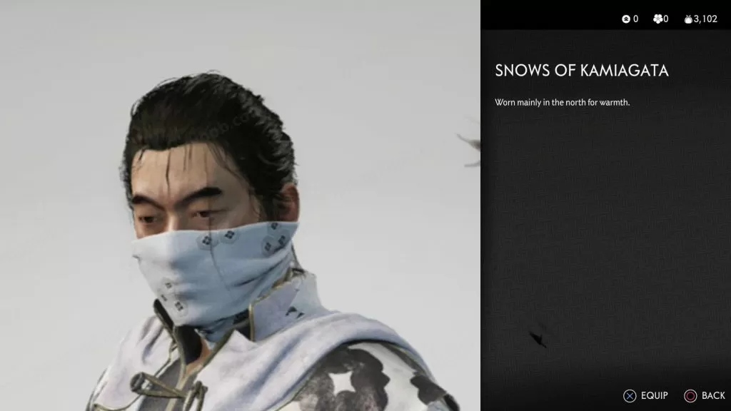 snows of kamiagata mask ghost of tsushima