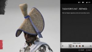 Tadayori's Hat Refined Helmet Ghost of Tsushima