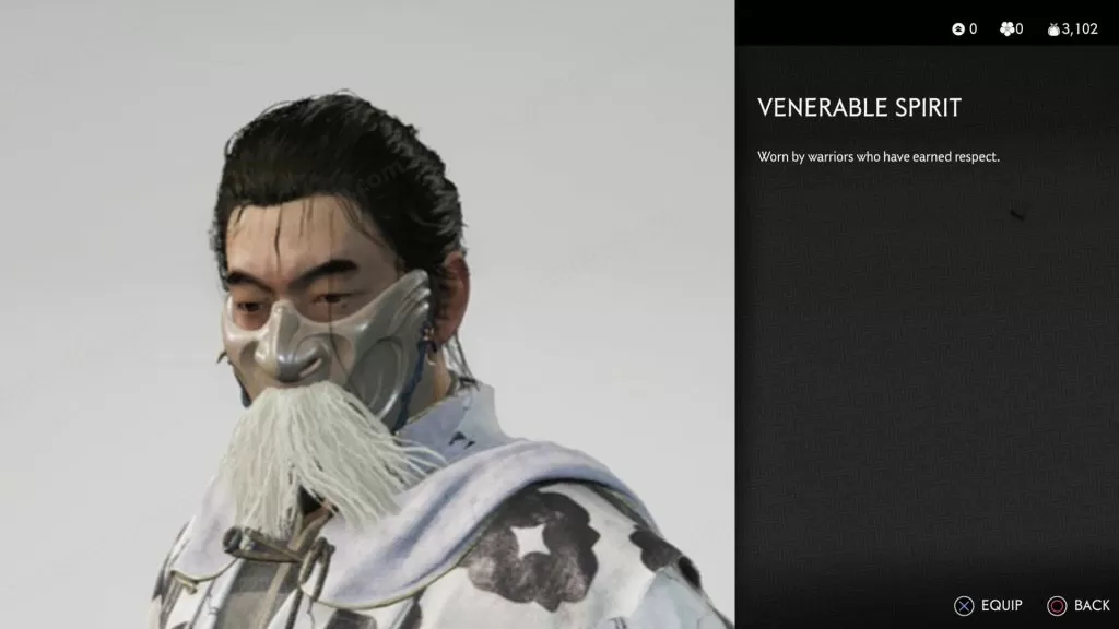 venerable spirit mask ghost of tsushima