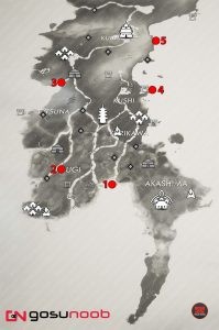 duel locations ghost of tsushima six blades of kojiro mythic tale