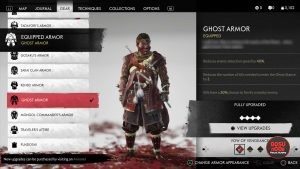 ghost armor red dye ghost of tsushima