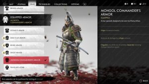 ghost of tsushima armor outfit attire locations stats