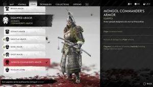 ghost of tsushima armor outfit attire locations stats