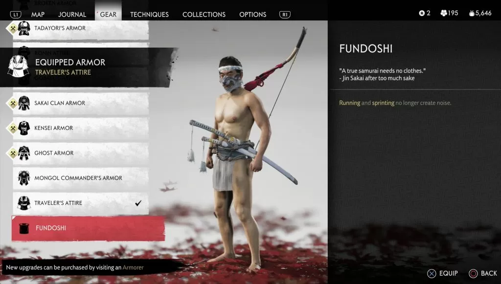 ghost of tsushima fundoshi underwear armor