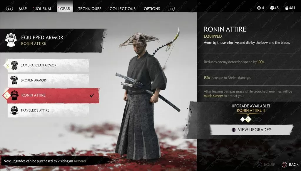 ghost of tsushima ronin attire