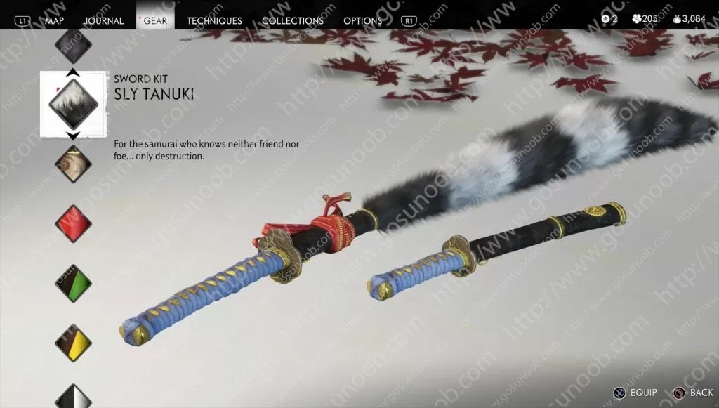 ghost of tsushima sly tanuki sword kit