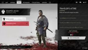 ghost of tsushima traveler's attire