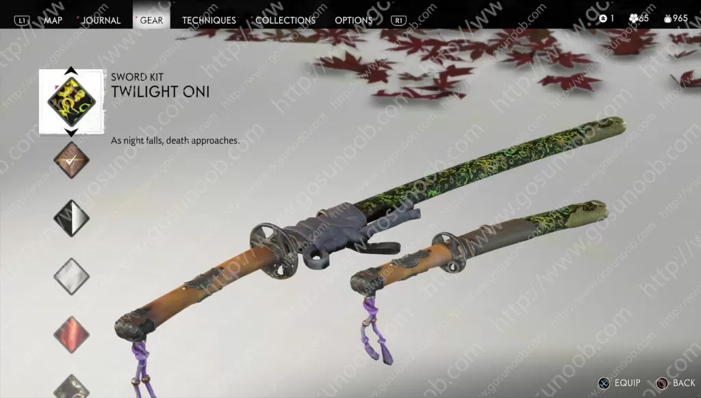 ghost of tsushima twilight oni sword kit