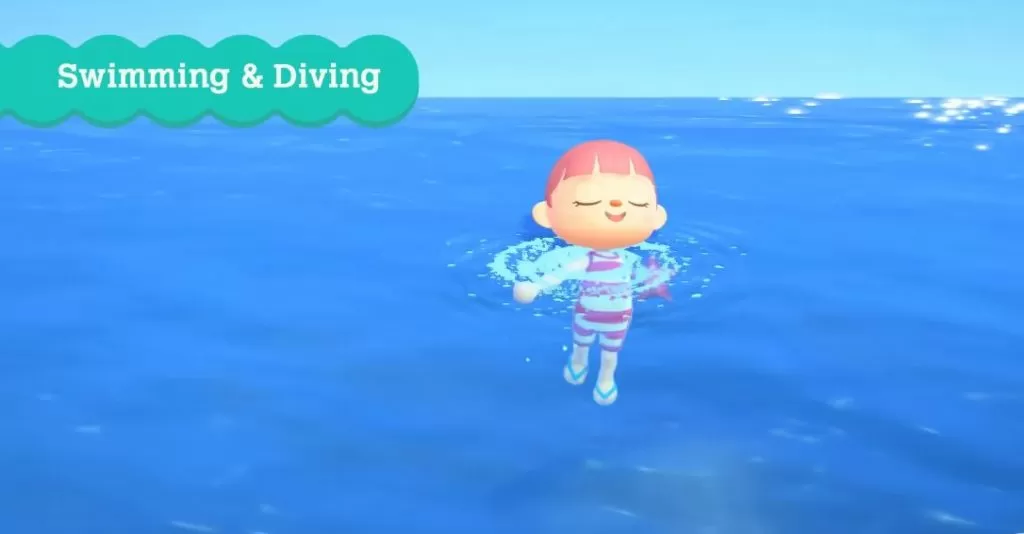 how to swim dive animal crossing new horizons