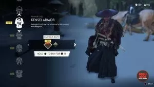 kensei armor ominous dawn red dye ghost of tsushima