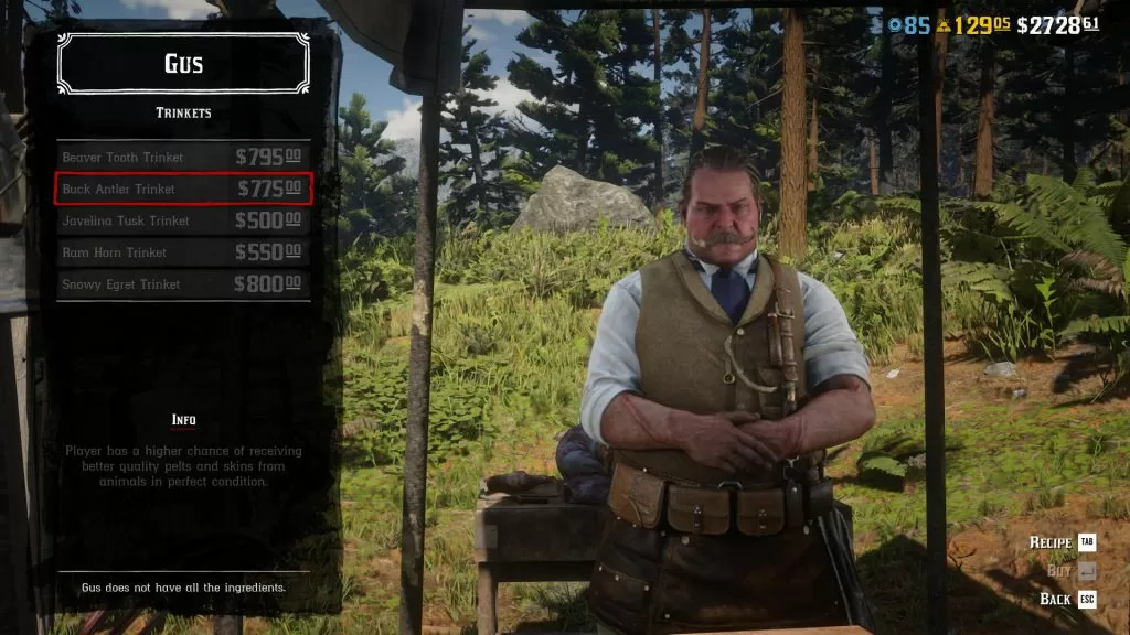 rdr2 online buck antler trinket