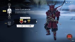 sakai clan red dye armor ghost of tsushima