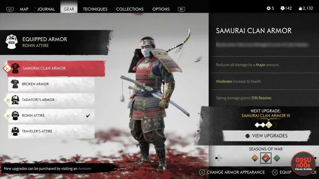 samurai clan armor ghost of tsushima red dye