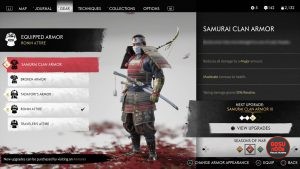 samurai clan armor ghost of tsushima red dye