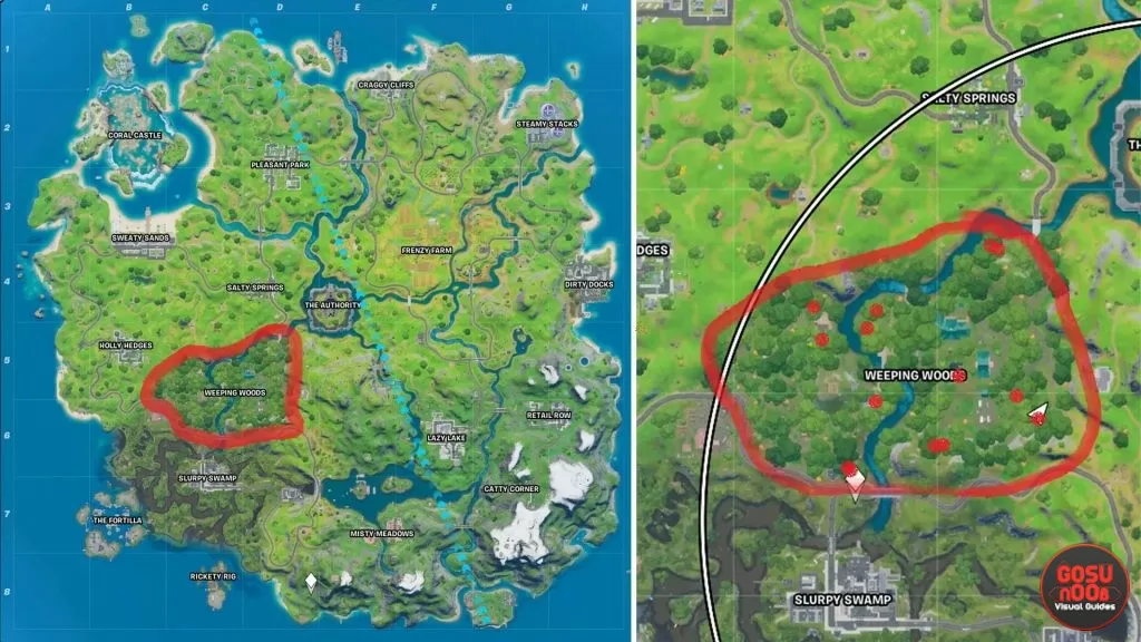 Fortnite Firefly Locations Weeping Woods