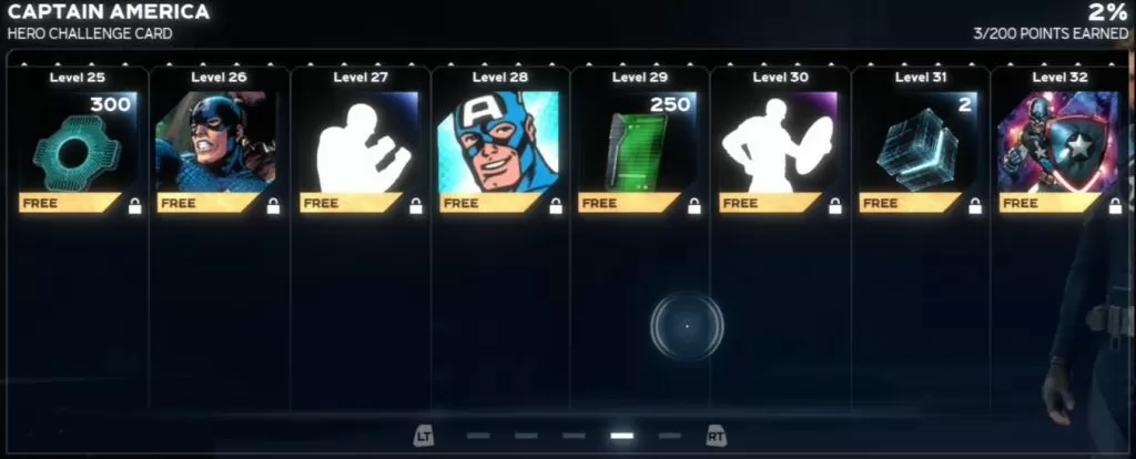 captain america hero challenge card