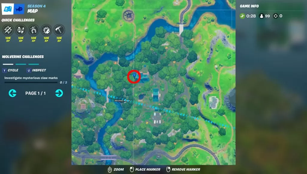 fortnite claw marks locations