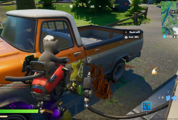 gas up a vehicle in catty corner location in fortnite