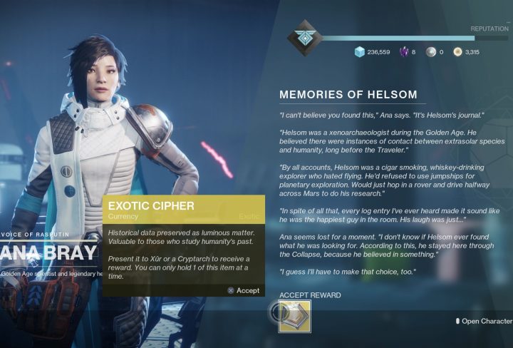 destiny 2 exotic cipher how to use