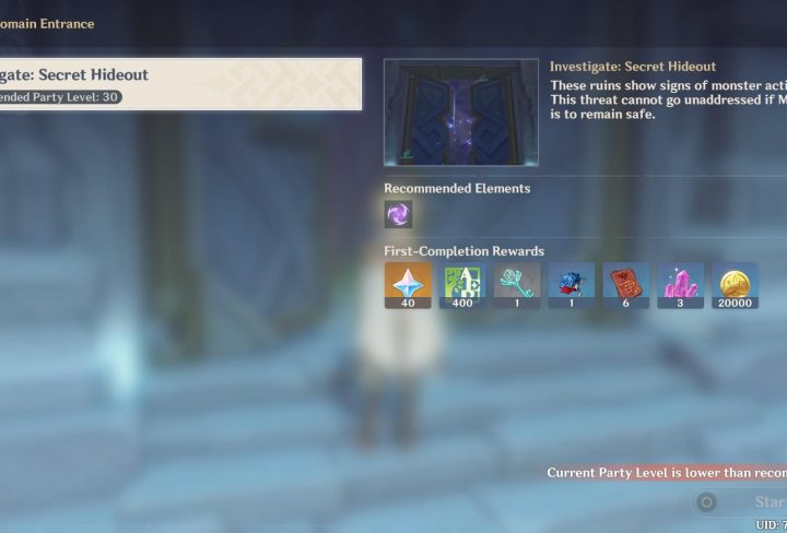 party level is lower than recommended genshin impact