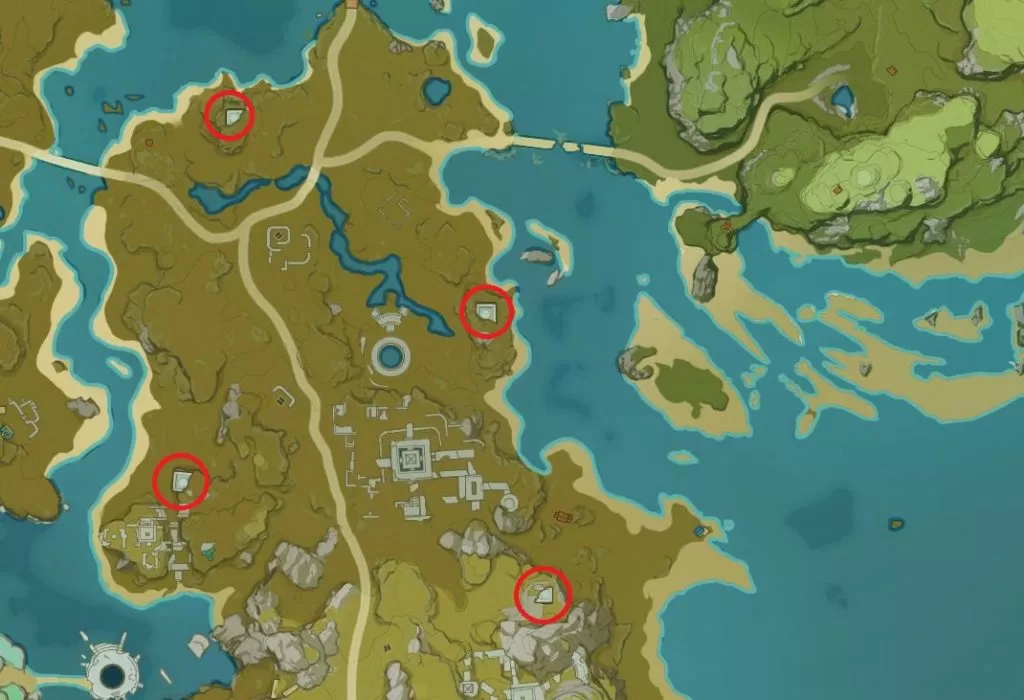 ruin locations genshin impact treaasure lost treasure found